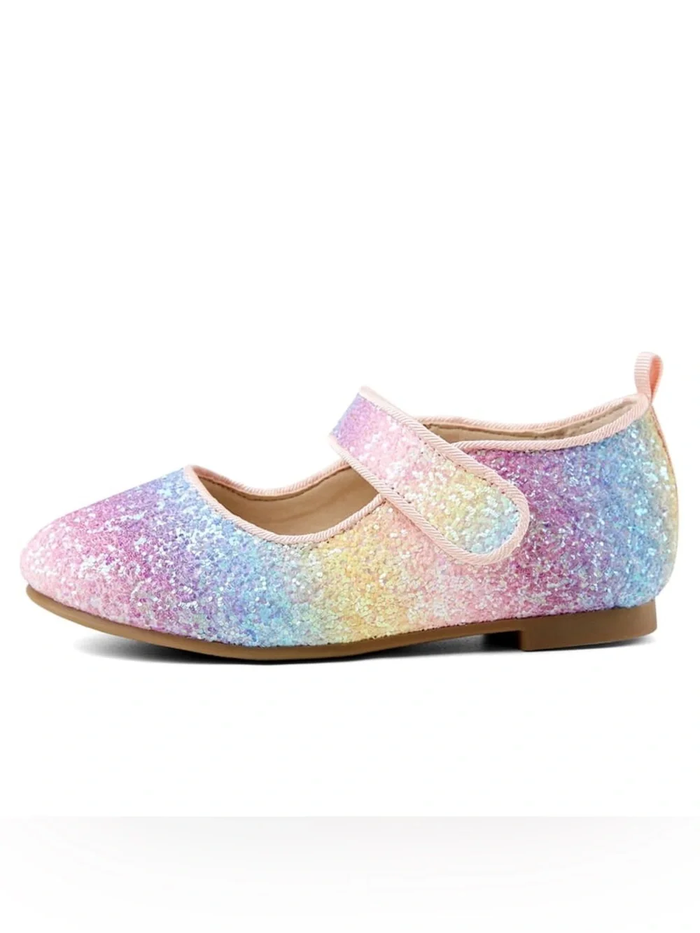 Girls' Glitter Mary Jane Shoes - Pastel Rainbow
